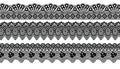 Black Floral Pattern Trim Lace Ribbon for Decorating